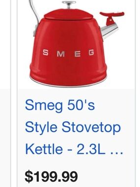 SMEG 50's Style Red Stovetop Kettle